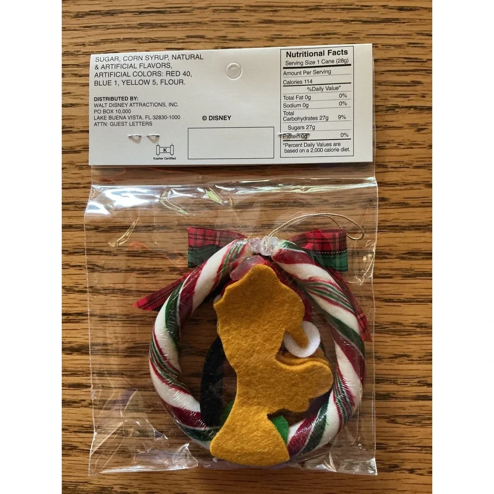 Disney Holiday Candy Wreath Ornament Set 5 Mickey Minnie Pluto Goofy Donald16226